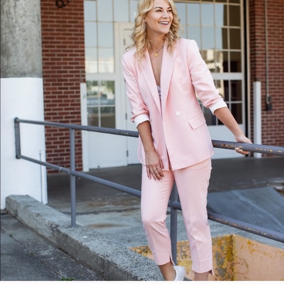 GORGEOUS ZARA Pink Asymmetric Hem Slacks Pants - Picture 5 of 5